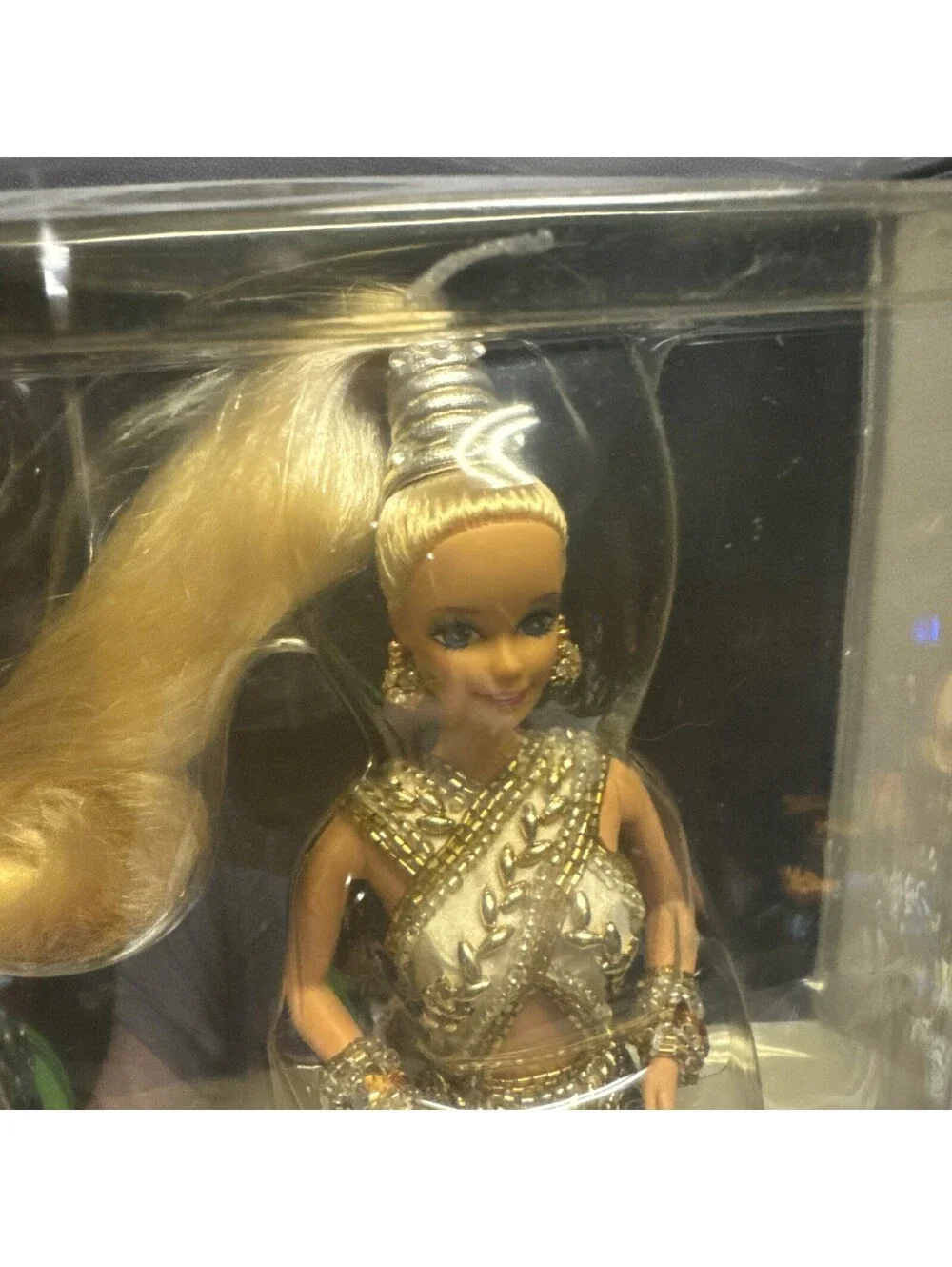 Bob Mackie Gold Barbie 1990 Limited Edition in Display Case Not Mint